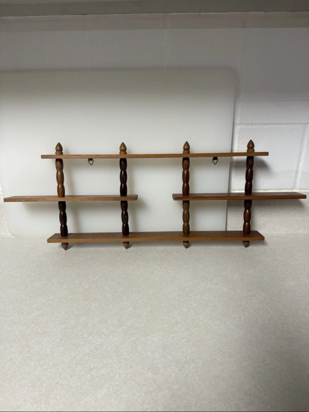 Vintage rare find Wooden Wall Shelf Display in Brown